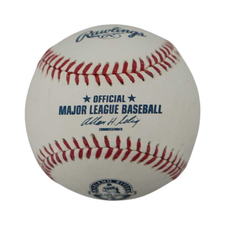 Mariano Rivera Logo OMLB Baseball with Case and Authentic Yankee Stadium Dirt Steiner COA