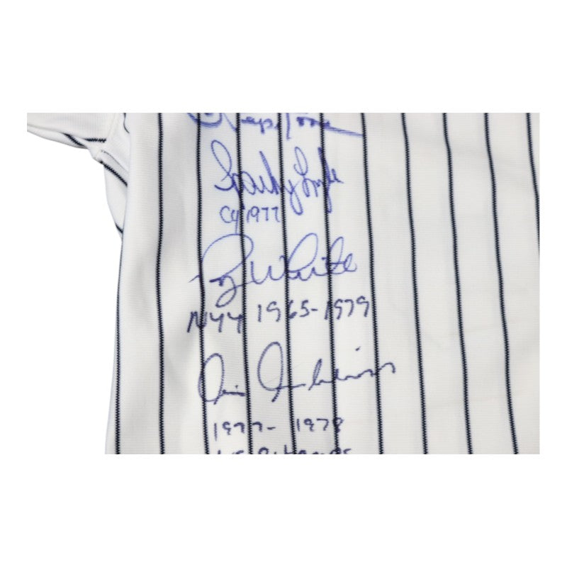 Jeter Berra O'Neill Posada Multi Autographed 26 Autos Inscribed Yankees 100th Anniversary 2003 WS Jersey LE 2/100 All American Collectibles Holo