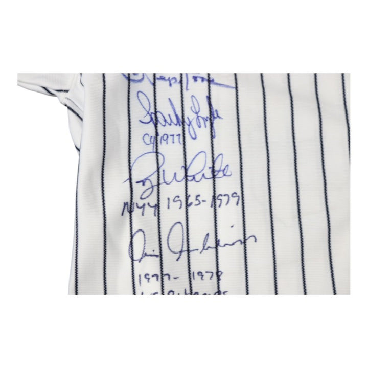 Jeter Berra O'Neill Posada Multi Autographed 26 Autos Inscribed Yankees 100th Anniversary 2003 WS Jersey LE 2/100 All American Collectibles Holo