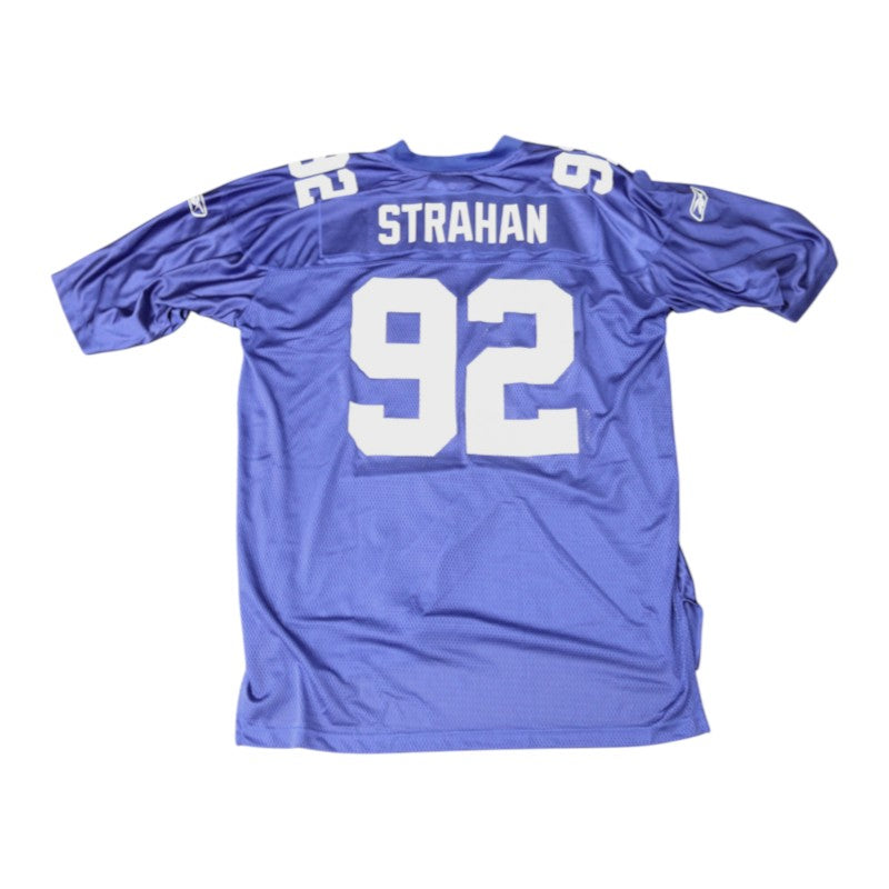 Michael Strahan New York Giants Super Bowl XLII Blue Reebok XL Jersey