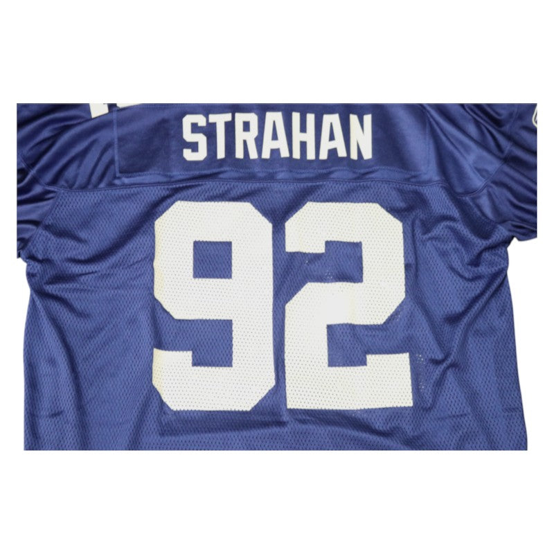 Michael Strahan New York Giants Super Bowl XLII Blue Reebok XL Jersey