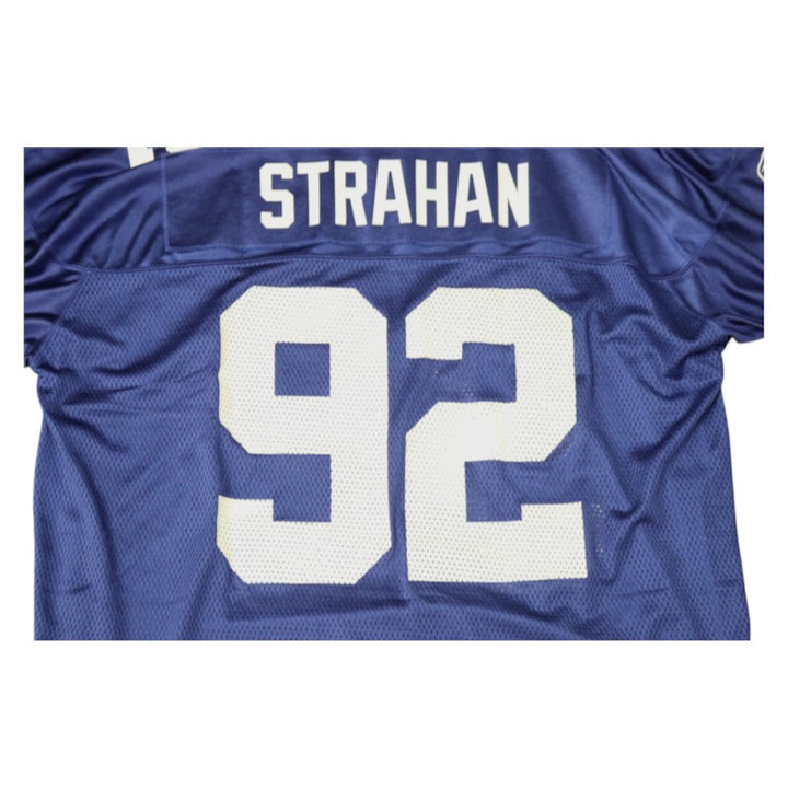 Michael Strahan New York Giants Super Bowl XLII Blue Reebok XL Jersey