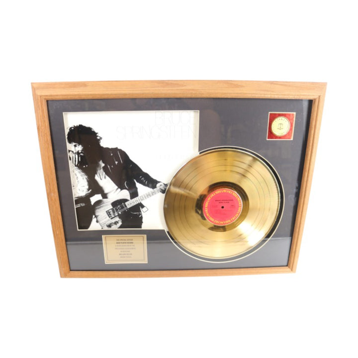 Bruce Springsteen Born to Run Gold Plated Record Framed Collage 17x24