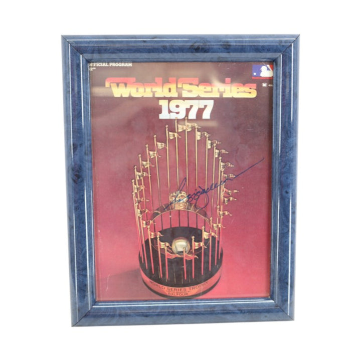 Reggie Jackson New York Yankees Framed 1977 World Series Program 8x10 JSA COA
