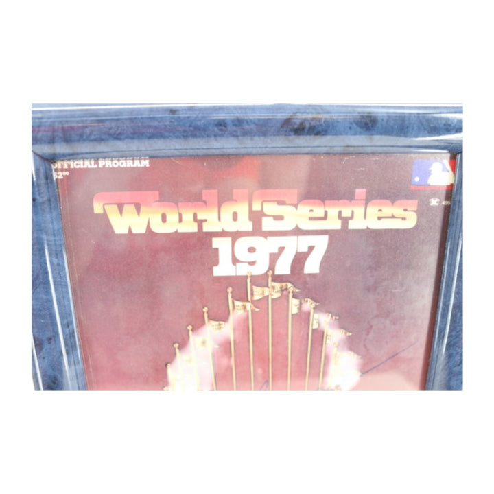 Reggie Jackson New York Yankees Framed 1977 World Series Program 8x10 JSA COA