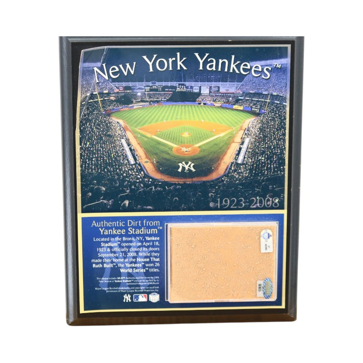 New York Yankees Final Season Game Used Dirt Plaque 8x10 Steiner/MLB Auth