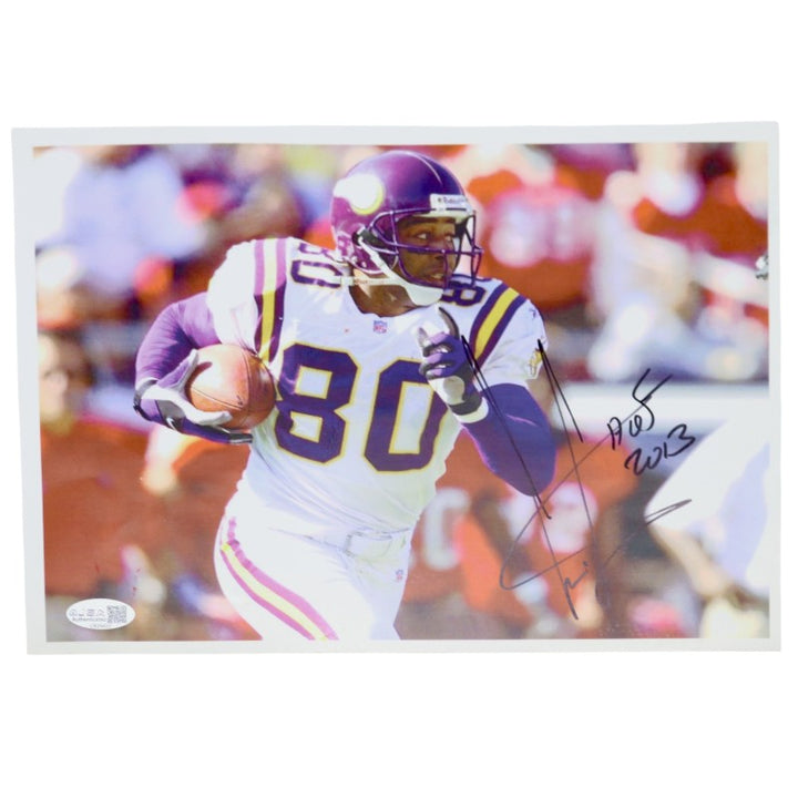 Cris Carter Minnesota Vikings Autographed Inscribed 8x10 Photo JSA COA