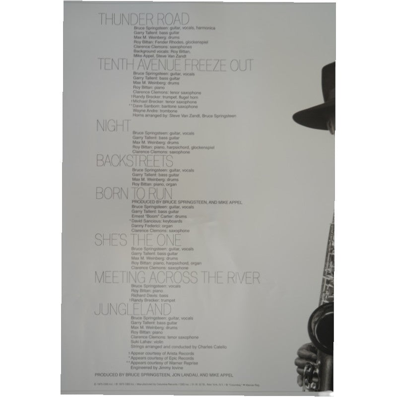 Bruce Springsteen Born to Run 40th Anniversary Poster 40x24
