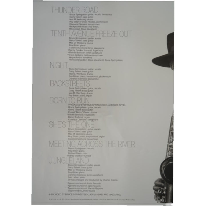 Bruce Springsteen Born to Run 40th Anniversary Poster 40x24
