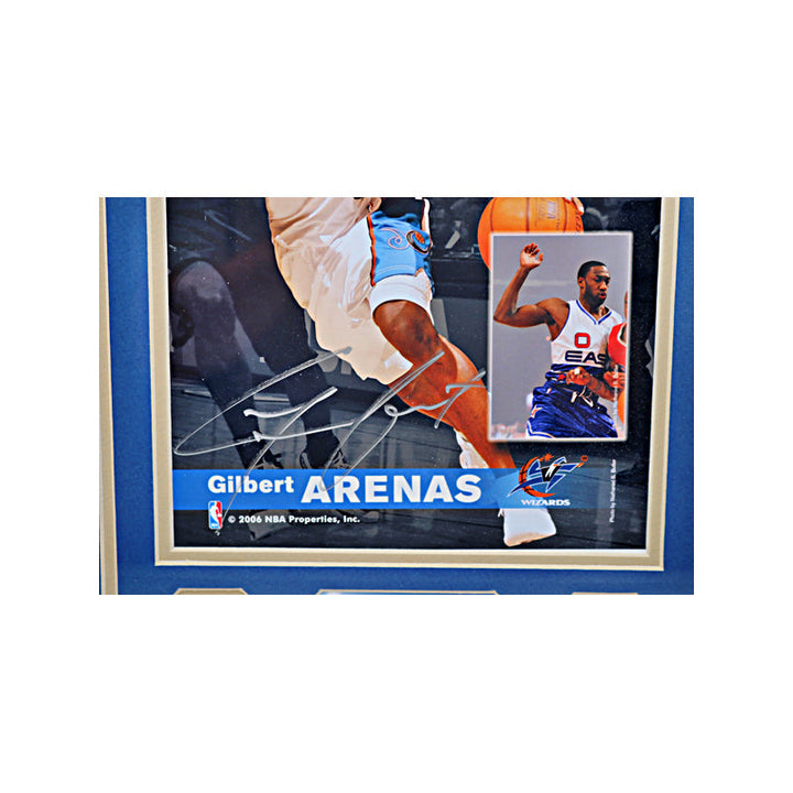 Gilbert Arenas Washington Wizards Autographed Framed Collage (Highland Mint COA)