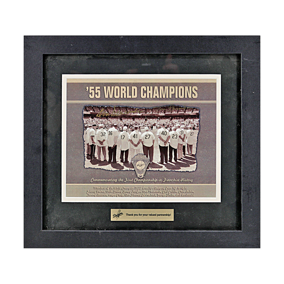 Don Newcombe & Tommy Lasorda Los Angeles Dodgers Dual Sgned Autographed 8x10 Framed Photo (JSA COA #AZ58754)