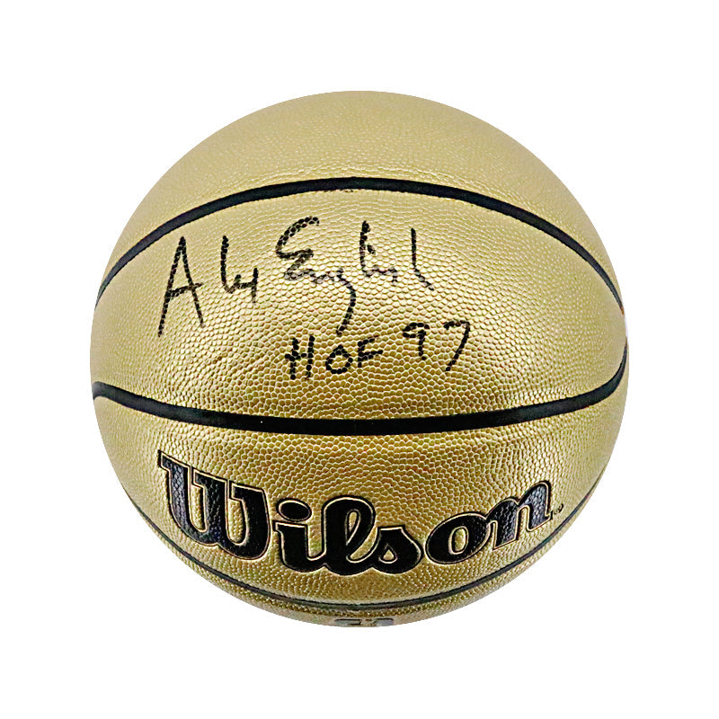 Alex English Denver Nuggets Autographed Signed Wilson Gold Edition Basketball (Schwartz Sports COA)