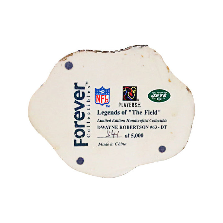Dwayne Robertson New York Jets Bobblehead Forever Collectibles Legends of The Field Limited Edition #/5000