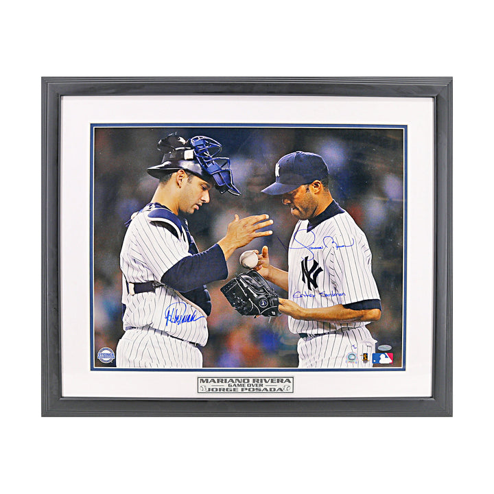 Mariano Rivera, Jorge Posada New York Yankees Autographed Inscribed 16x20 Framed Photo LE 15/20 (Steiner COA)