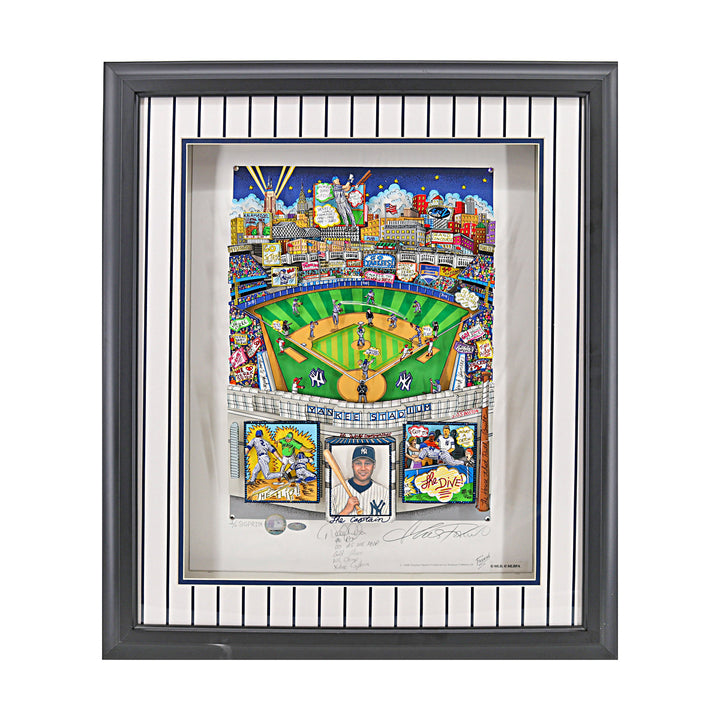 Derek Jeter New York Yankees Autographed Inscribed Charles Fazzino LE 2/2 (Steiner COA)