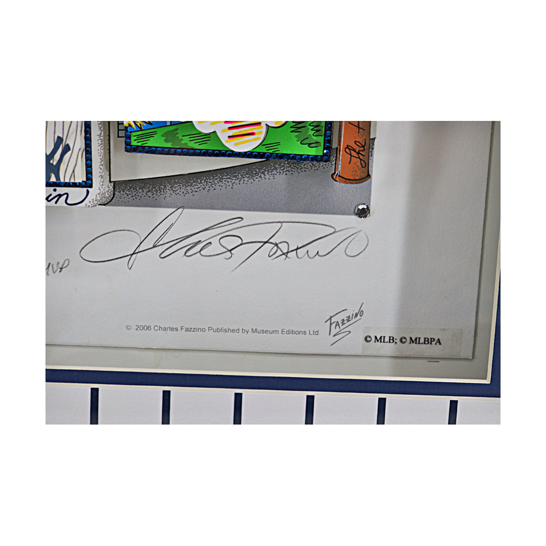 Derek Jeter New York Yankees Autographed Inscribed Charles Fazzino LE 2/2 (Steiner COA)