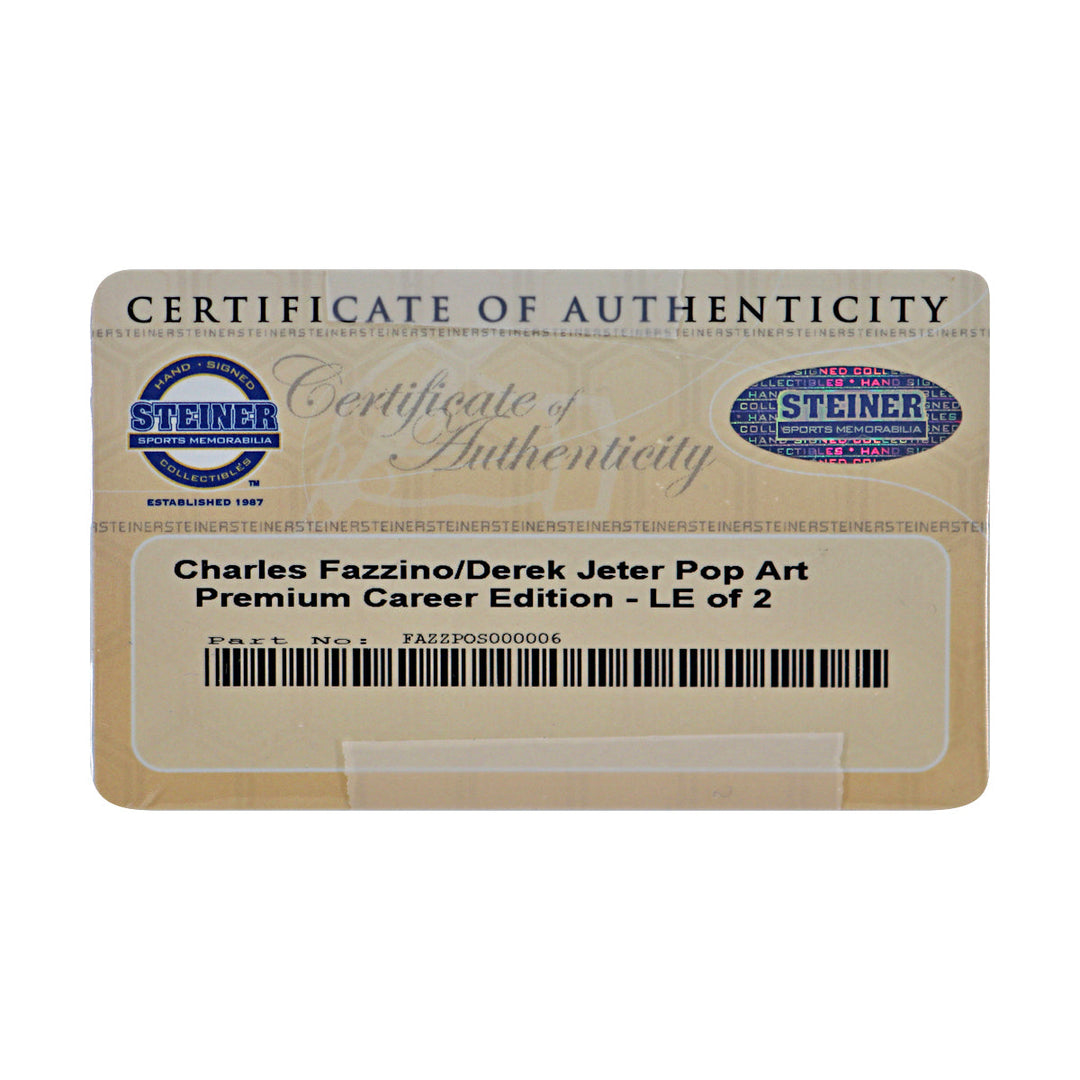 Derek Jeter New York Yankees Autographed Inscribed Charles Fazzino LE 2/2 (Steiner COA)