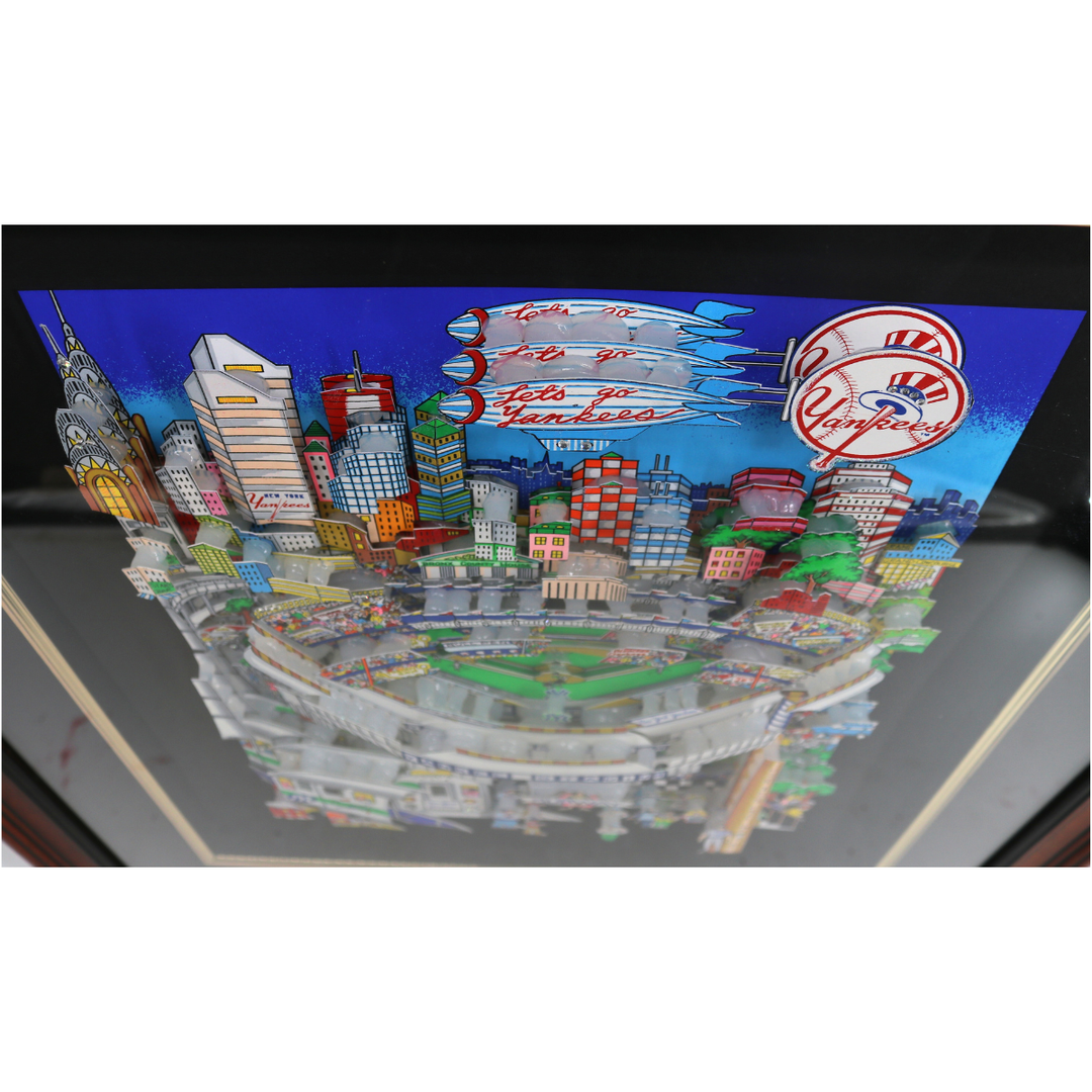 Derek Jeter New York Yankees Autographed Charles Fazzino Yankees Stadium Framed 23x27 Pop Art w/ Jeter Signed Ball (Steiner)