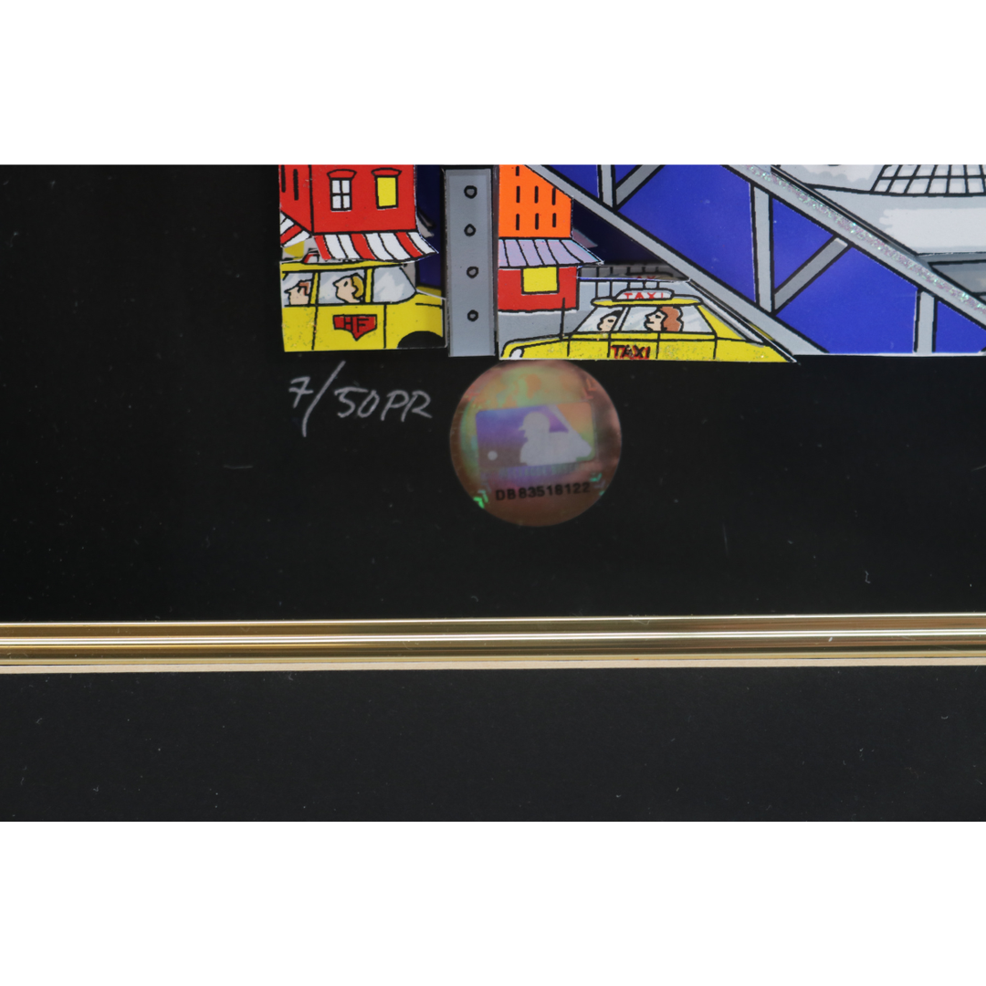 Derek Jeter New York Yankees Autographed Charles Fazzino Yankees Stadium Framed 23x27 Pop Art w/ Jeter Signed Ball (Steiner)