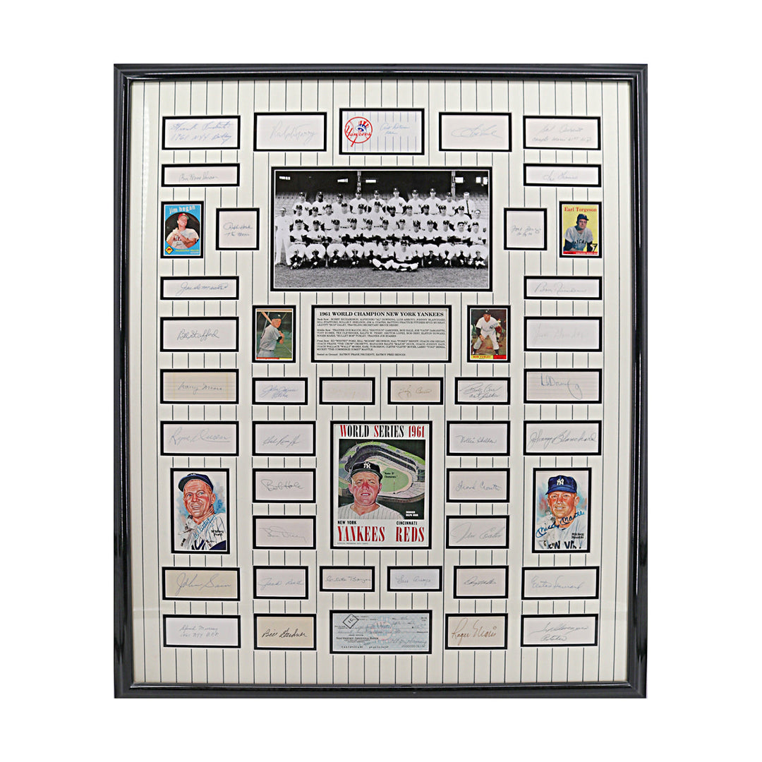 1961 Yankees Multi Cut Signature Collage New York Yankees Autographed Framed 33x42 (All American Collectibles)
