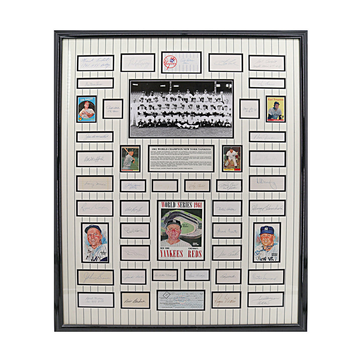 1961 Yankees Multi Cut Signature Collage New York Yankees Autographed Framed 33x42 (All American Collectibles)