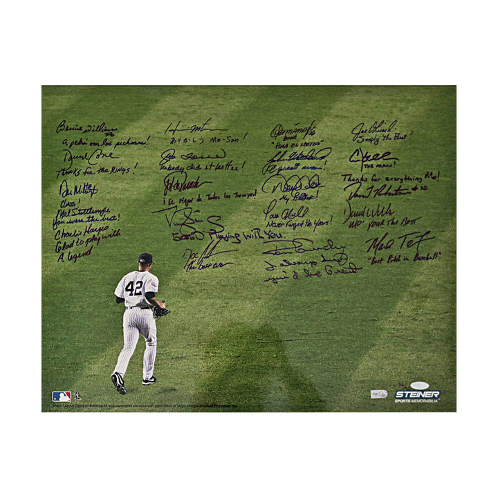 Yankees Multi Signed New York Yankees Autographed Inscribed 16x20 Photo Rivera Entering Game (Steiner COA/MLB Holo)