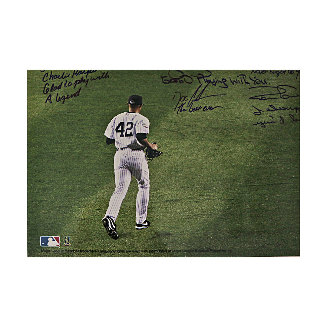 Yankees Multi Signed New York Yankees Autographed Inscribed 16x20 Photo Rivera Entering Game (Steiner COA/MLB Holo)