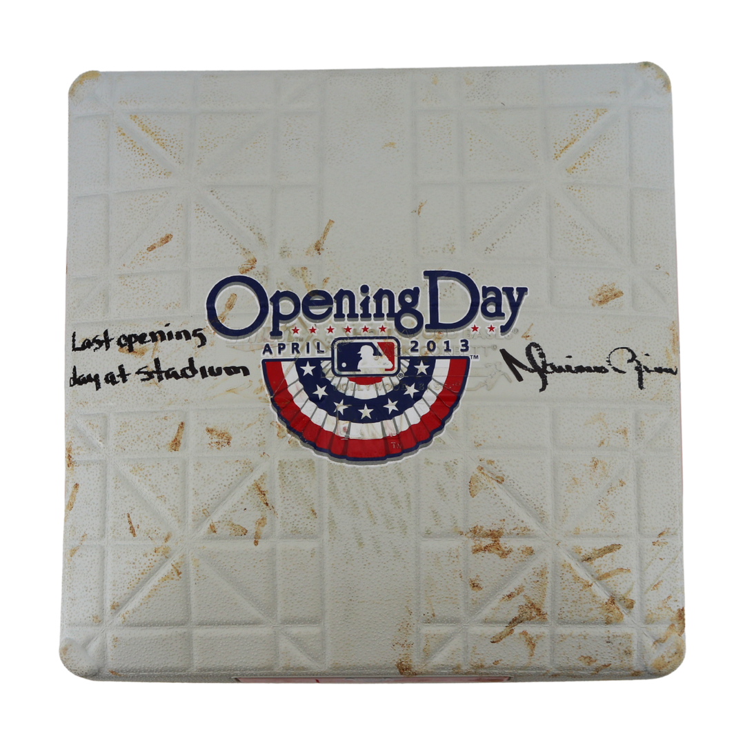 Mariano Rivera New York Yankees Autographed Inscribed Game Used Base 4/01/13 (MLB Holo)