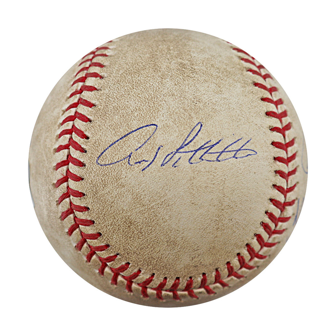 Jeter, Rivera, Pettitte, Posada New York Yankees Autographed Inscribed Game Used Ball 5/17/08 (MLB Holo/Steiner COA)