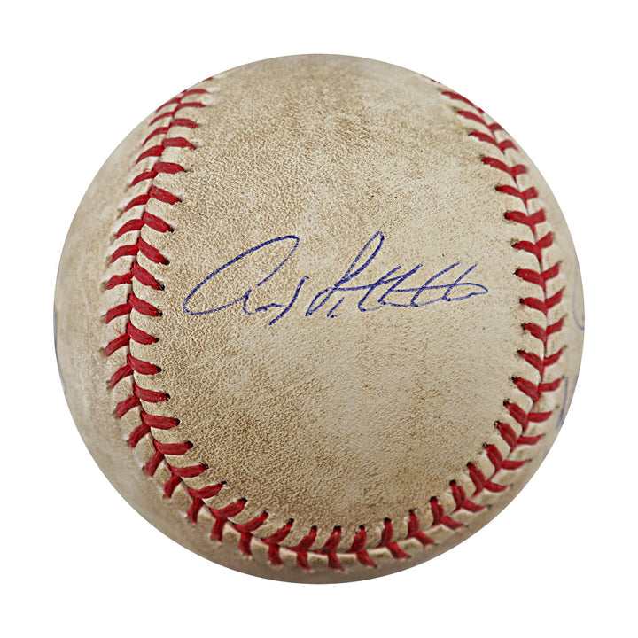 Jeter, Rivera, Pettitte, Posada New York Yankees Autographed Inscribed Game Used Ball 5/17/08 (MLB Holo/Steiner COA)