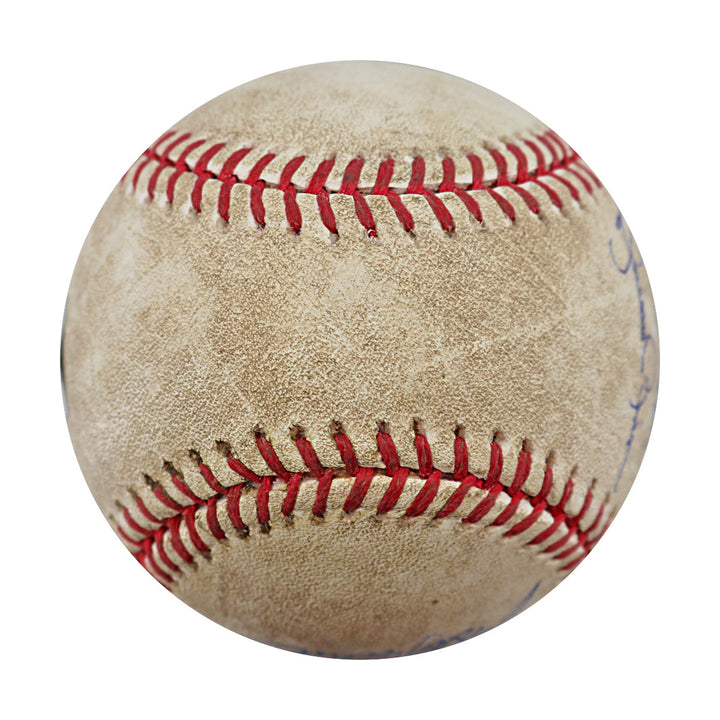 Jeter, Rivera, Pettitte, Posada New York Yankees Autographed Inscribed Game Used Ball 5/17/08 (MLB Holo/Steiner COA)