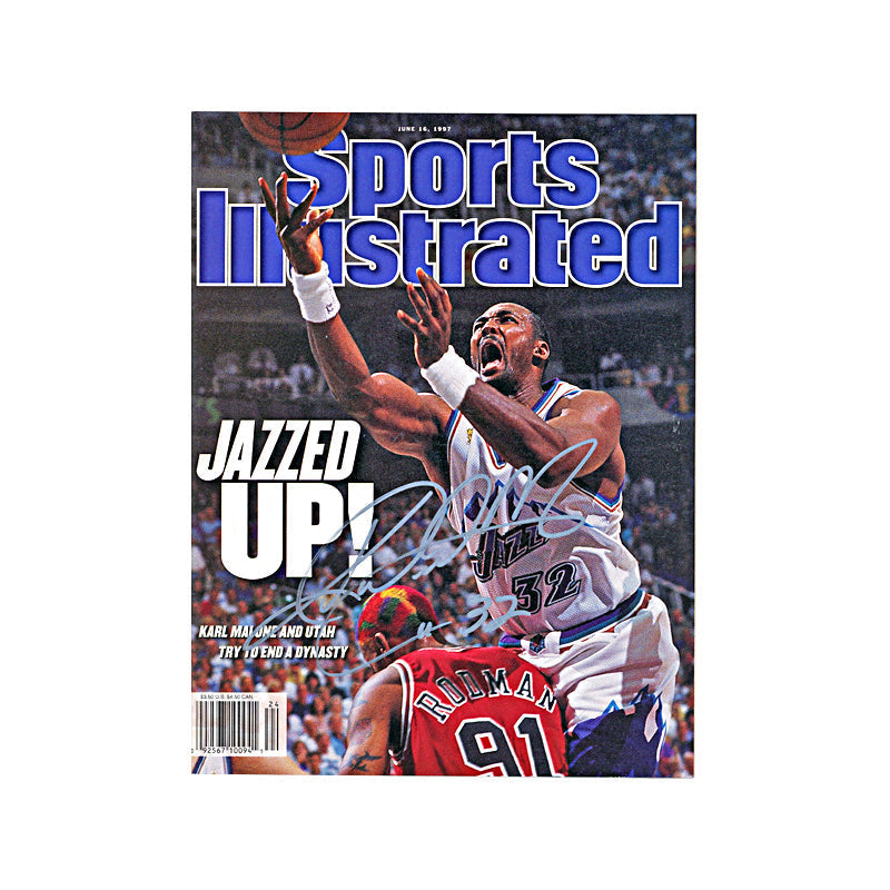 Karl Malone Utah Jazz Autographed Signed June 1997 Sports Illustrated (JSA COA)