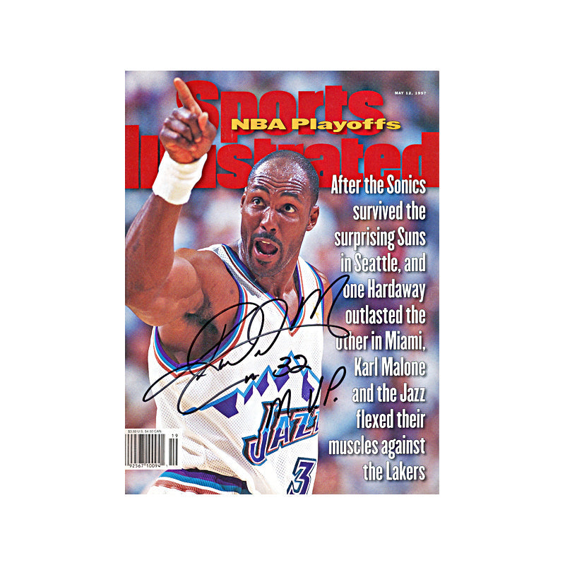 Karl Malone Utah Jazz Autographed Signed May 1997 Sports Illustrated (JSA COA)