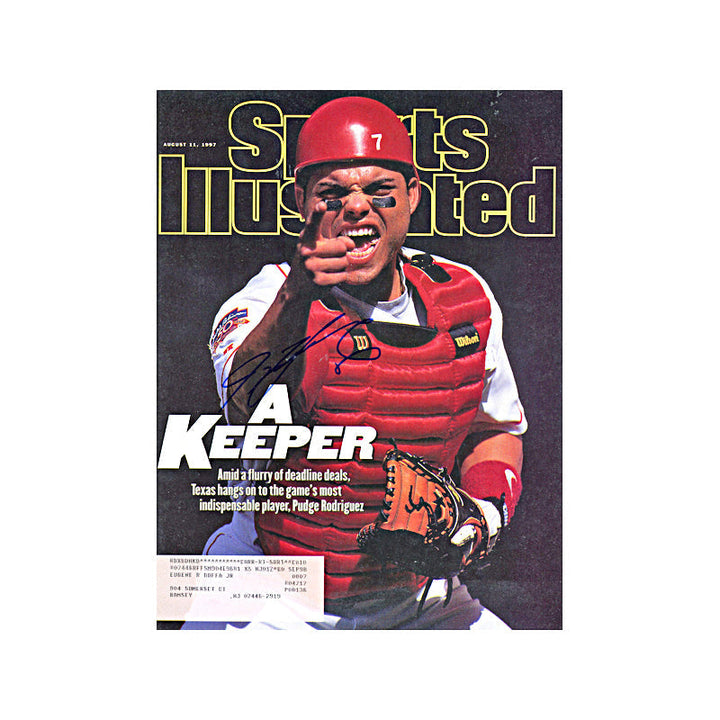 Ivan Rodriguez Texas Rangers Autographed Signed August 1997 Sports Illustrated (JSA COA)