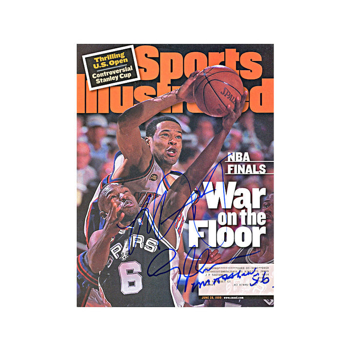Avery Johnson San Antonio Spurs and Marcus Camby New York Knicks Autographed Signed June 1999 Sports Illustrated (JSA COA)