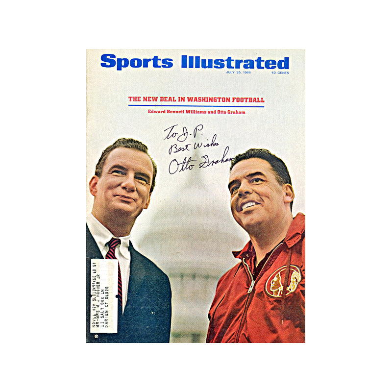 Otto Graham Cleveland Browns Autographed Signed Personalized July 1966 Sports Illustrated (JSA COA)