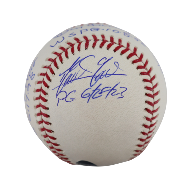 Cone Larsen Wells German Yankees Signed Inscribed OMLB Baseball WYWH Auth