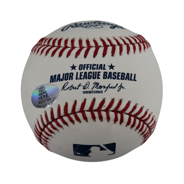 Scott Brosius Yankees Signed Inscribed OMLB Baseball Wish You Were Here Auth 1