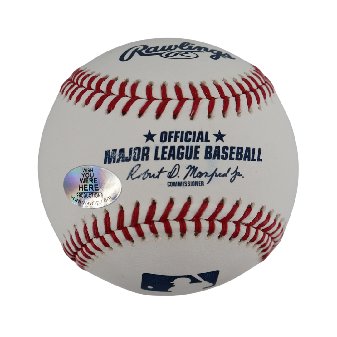 Scott Brosius Yankees Signed Inscribed OMLB Baseball Wish You Were Here Auth 2