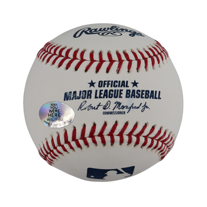 Scott Brosius Yankees Signed Inscribed OMLB Baseball Wish You Were Here Auth 2