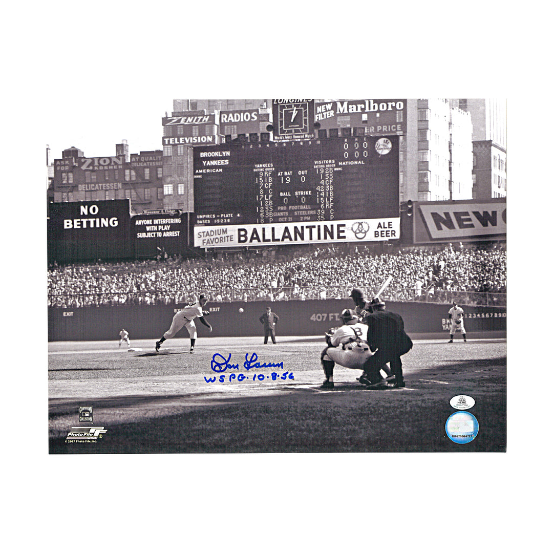 Don Larsen Yankees Autographed Inscribed 11x14 Horizontal Photo WYWH Holo-1