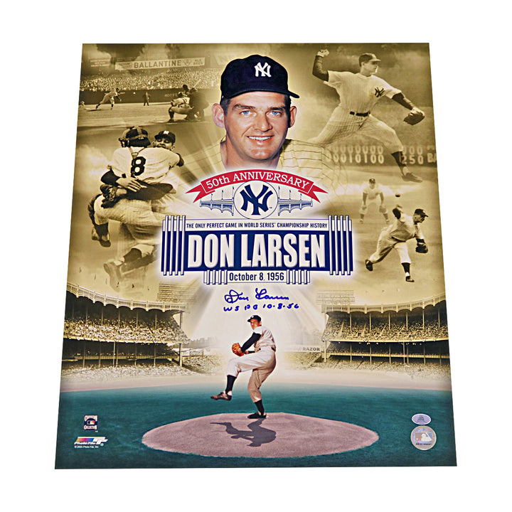 Don Larsen New York Yankees Autographed Inscribed Collage 16x20 Photo WYWH Holo