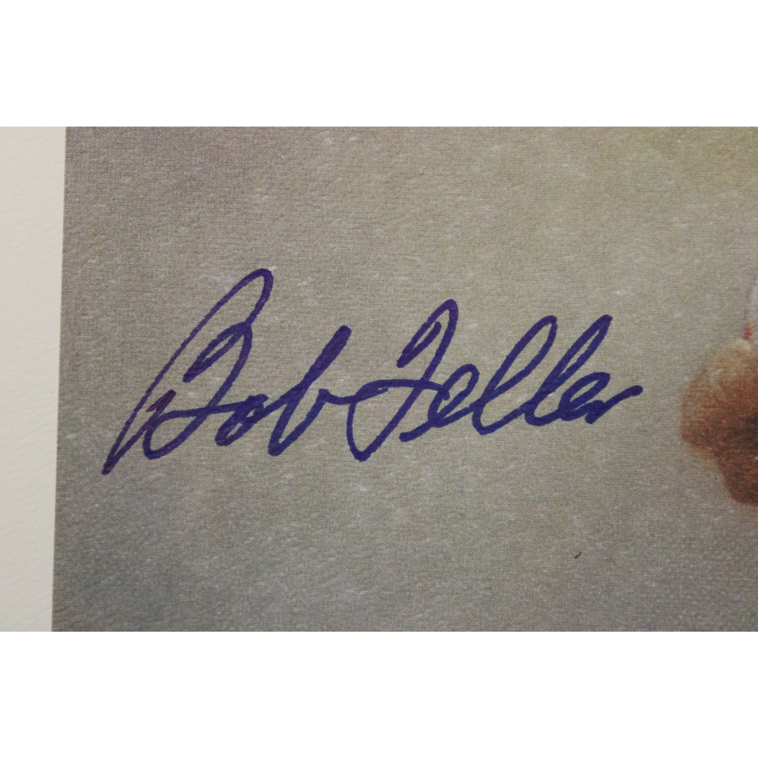 Bob Feller Cleveland Indians Autographed 16x20 Bruce Stark Lithograph JSA COA