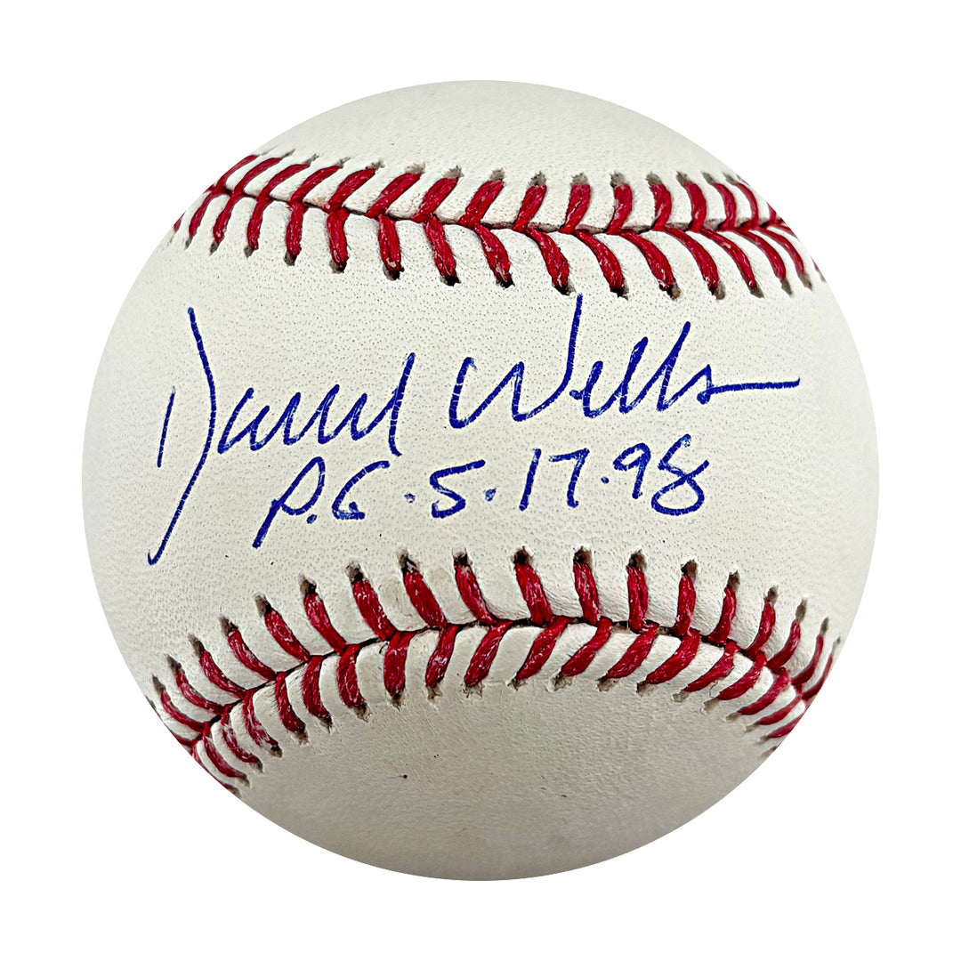 David Wells New York Yankees Autographed Inscribe OMLB Baseball WYWH Holo