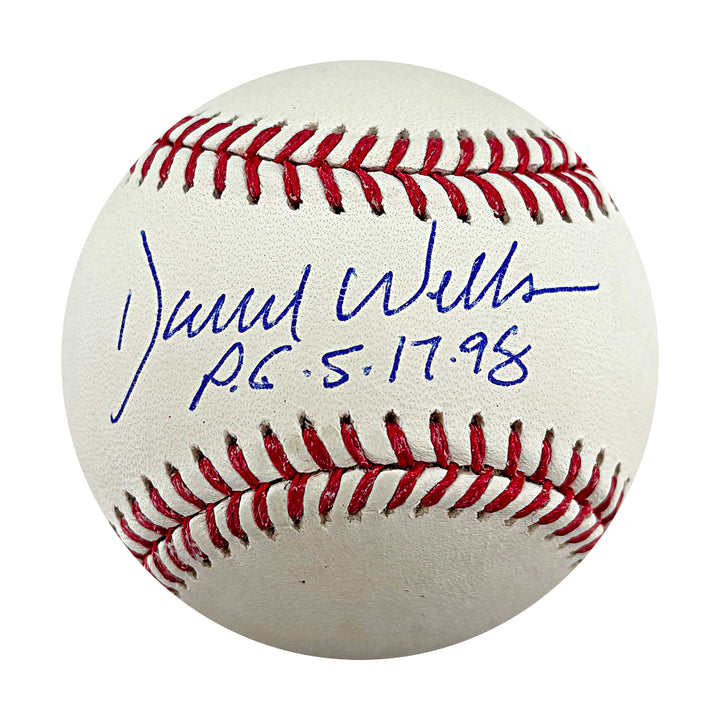 David Wells New York Yankees Autographed Inscribe OMLB Baseball WYWH Holo