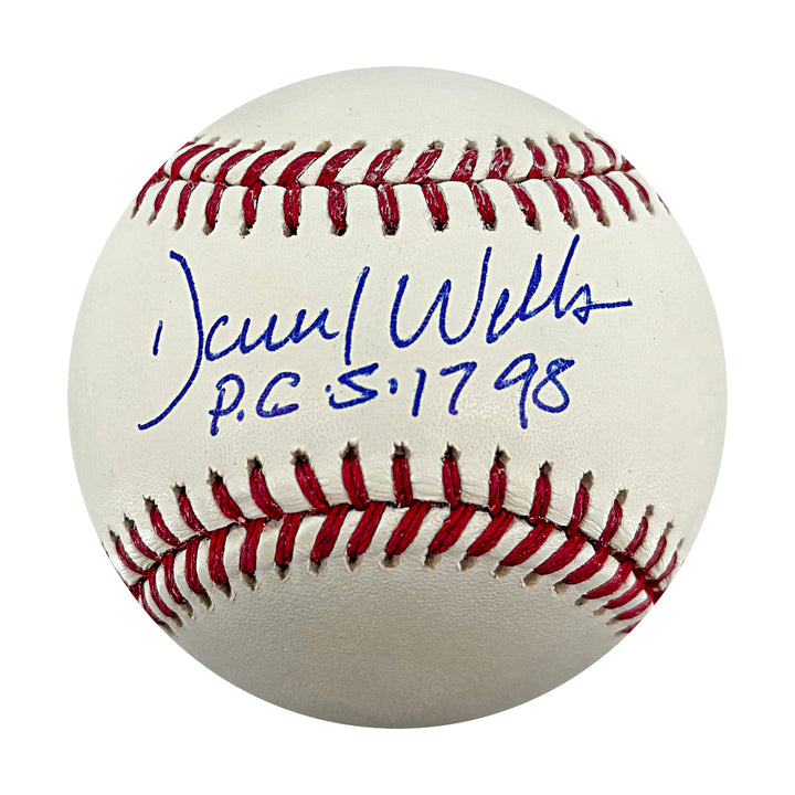 David Wells New York Yankees Autographed Inscribe OMLB Baseball WYWH Holo