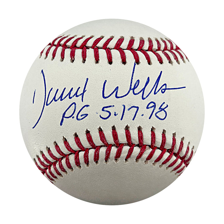 David Wells New York Yankees Autographed Inscribe OMLB Baseball WYWH Holo
