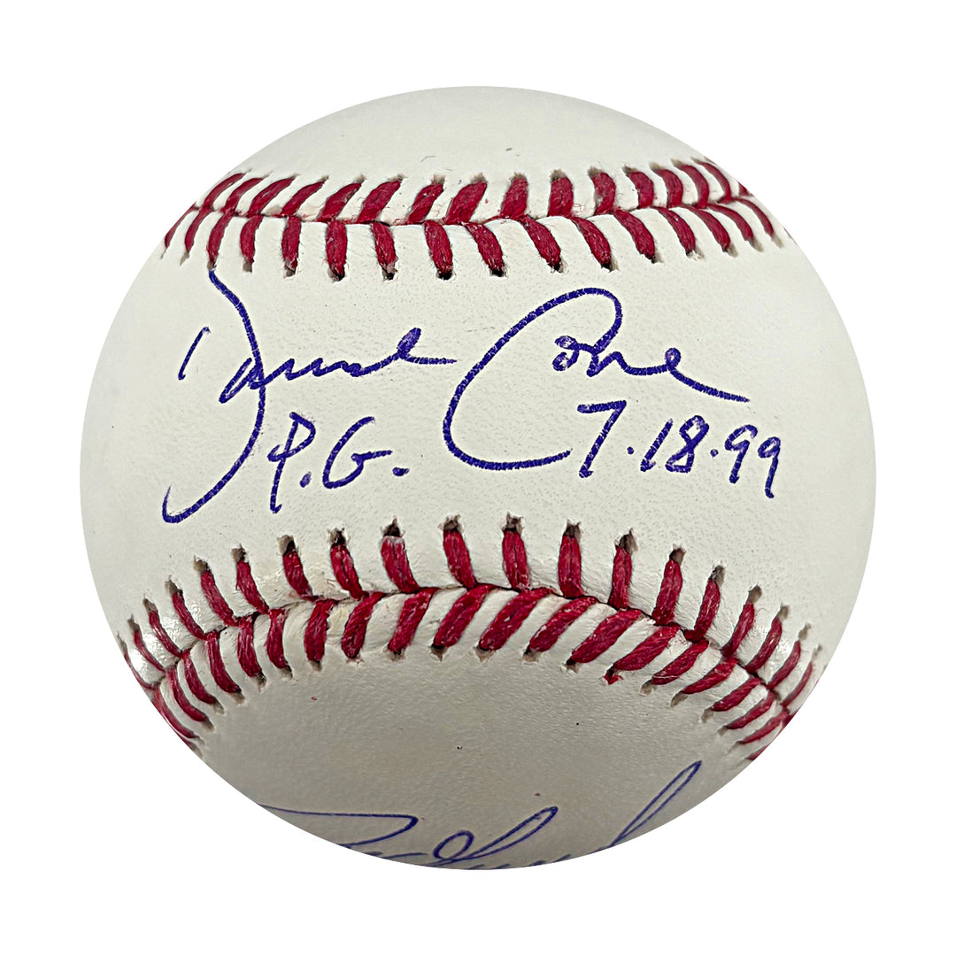 David Cone Joe Girardi Yankees Autographed Inscribed OMLB Baseball WYWH Holo
