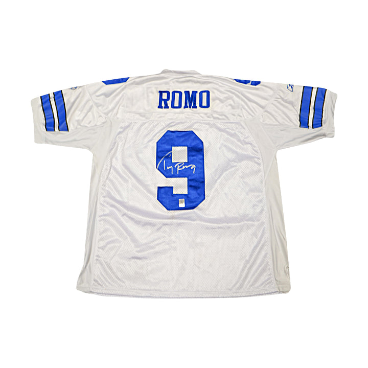 Tony Romo Dallas Cowboys Autographed White Reebok Jersey GTSM Holo Only
