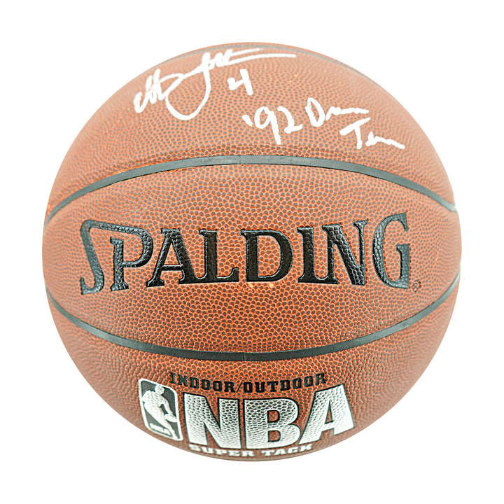 Christian Laettner Olympics 1992 USA Dream Team Autographed Inscribed Spalding NBA Basketball JSA Holo Only